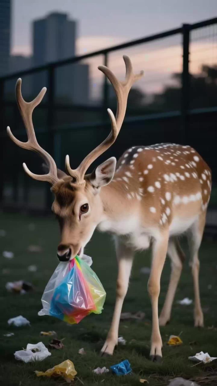 别在动物园乱扔垃圾，动物误食有风险