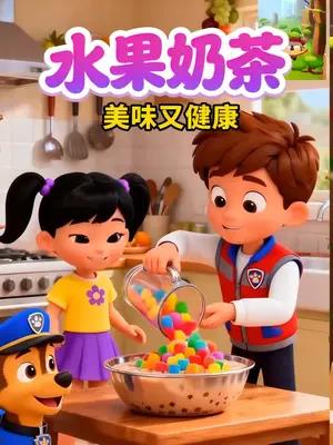 莱德给阿奇做的水果奶茶好喝吗启蒙早教儿童益智动画