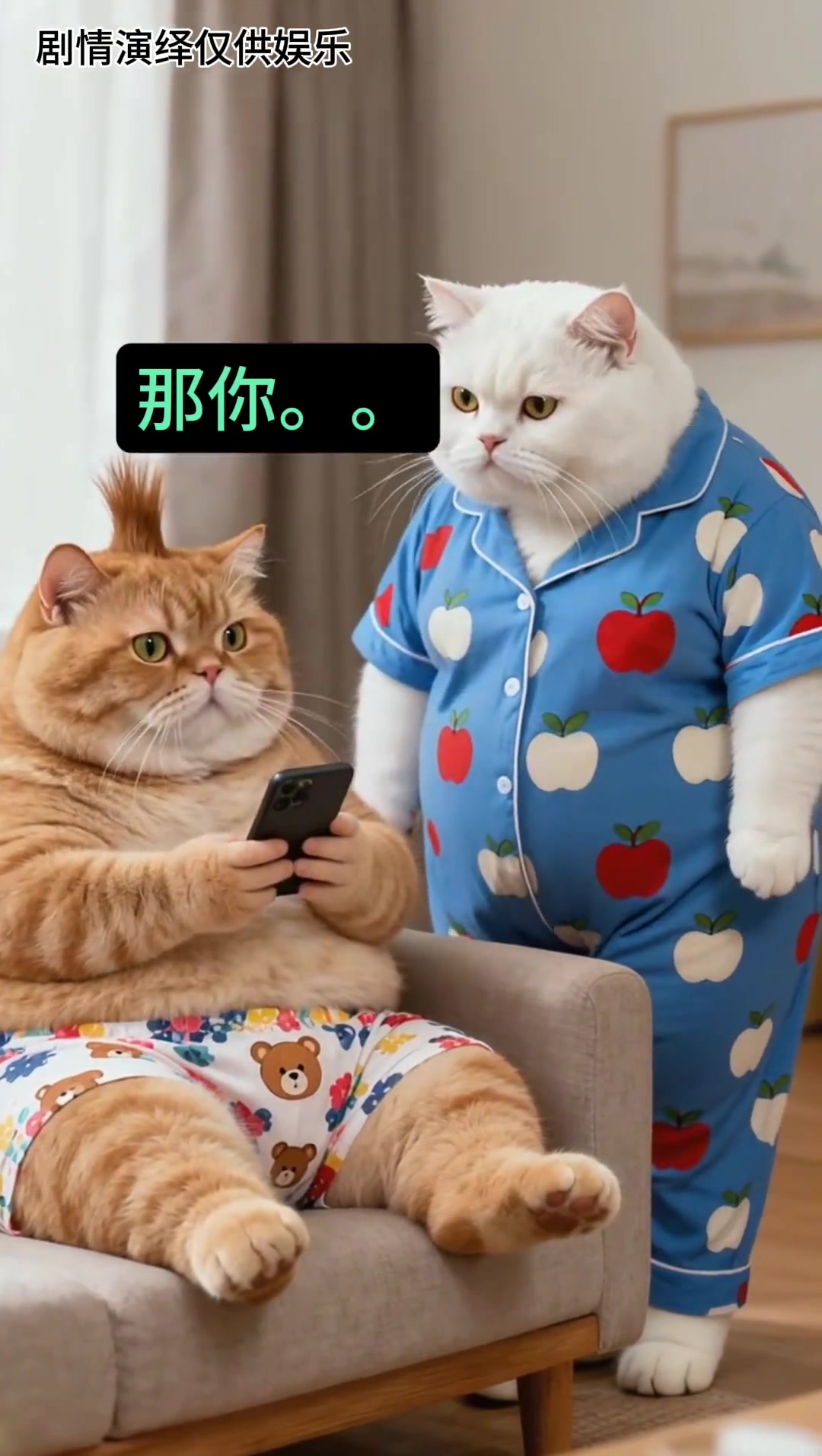 胖橘说梦话还骂人，大白猫为了得知真相手持平底锅守着
