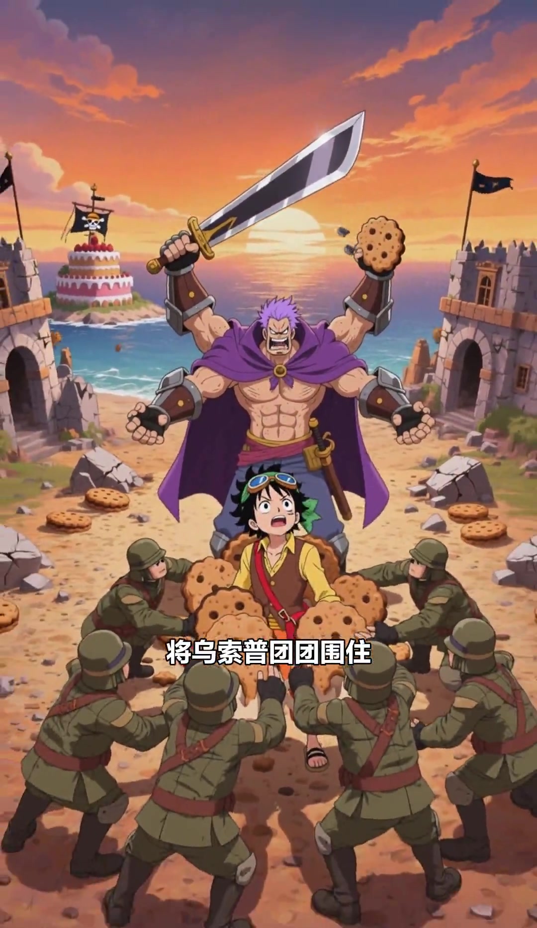 海贼王乌索普的蛋糕岛对战克力架