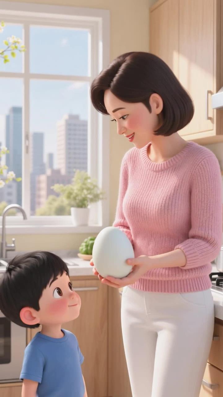 儿童吃鹅蛋 蛋白补得满 身体长得健