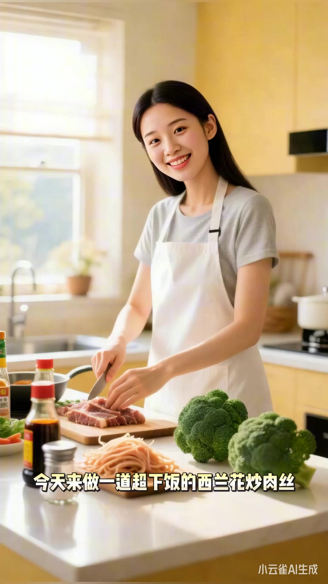 西兰花炒肉丝:从焯水断生到肉丝翻炒,营养美味超下饭