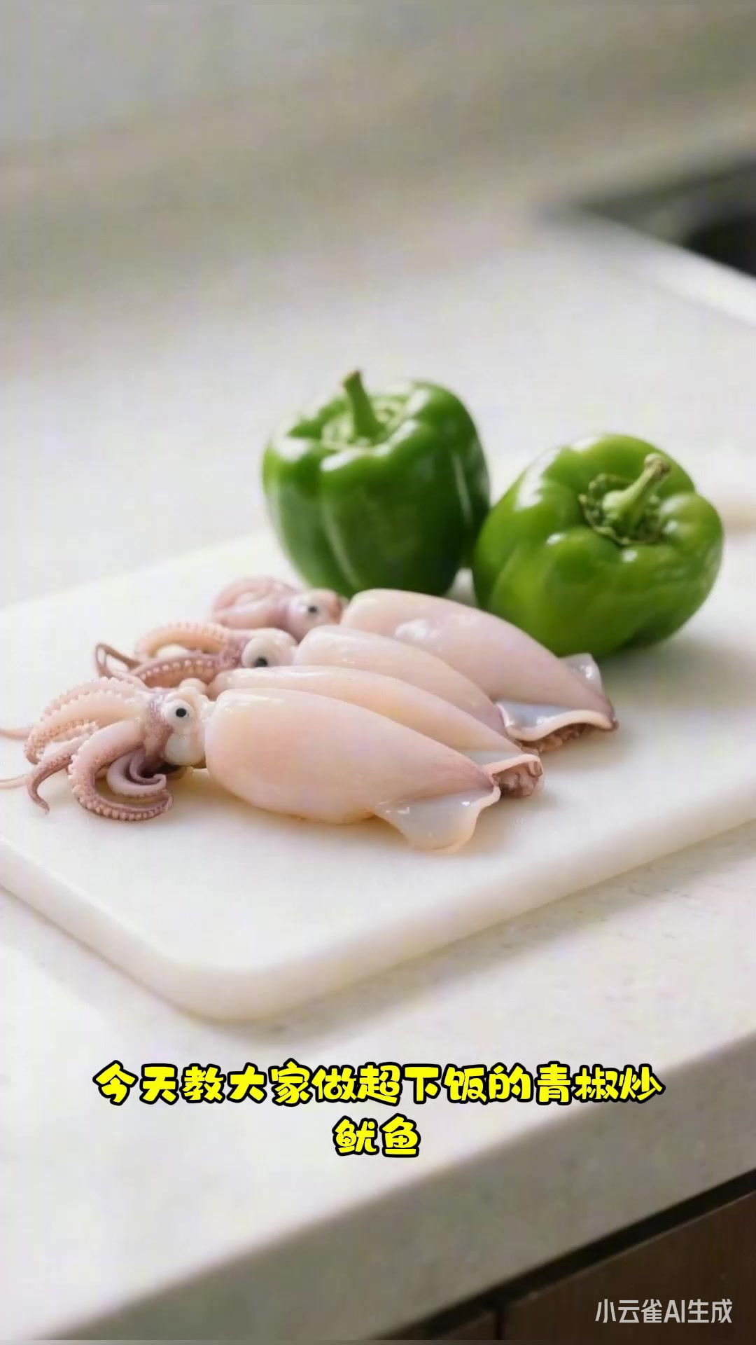 青椒炒鱿鱼：从鱿鱼切花到快炒出锅，鲜香脆嫩超下饭