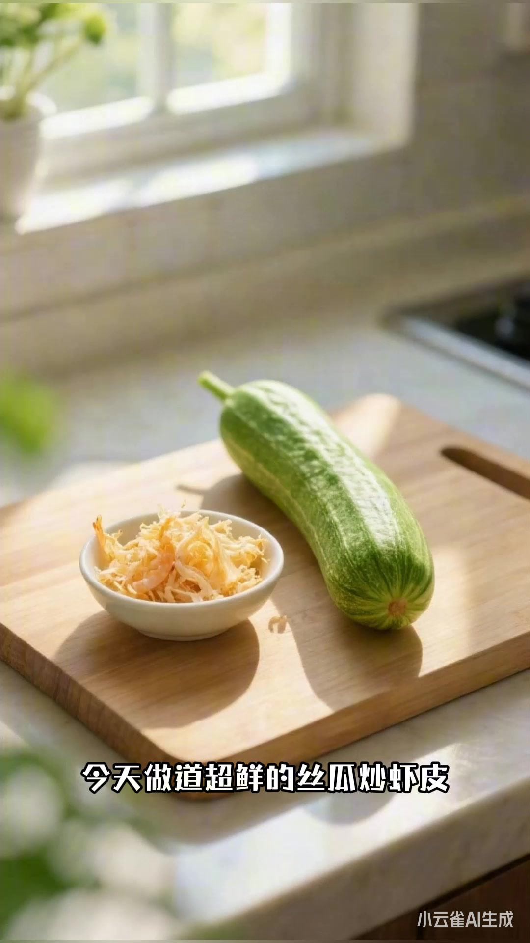 丝瓜炒虾皮，丝瓜清甜，虾皮提鲜超好吃
