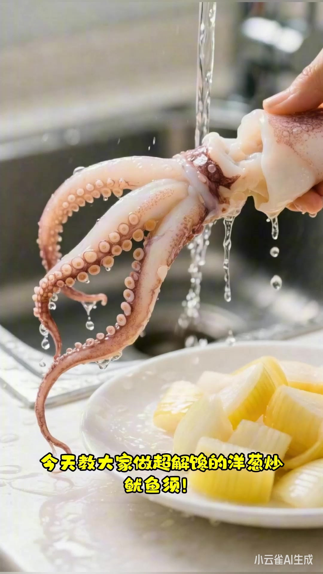 洋葱炒鱿鱼须：从腌制到快炒，鲜香脆嫩超解馋