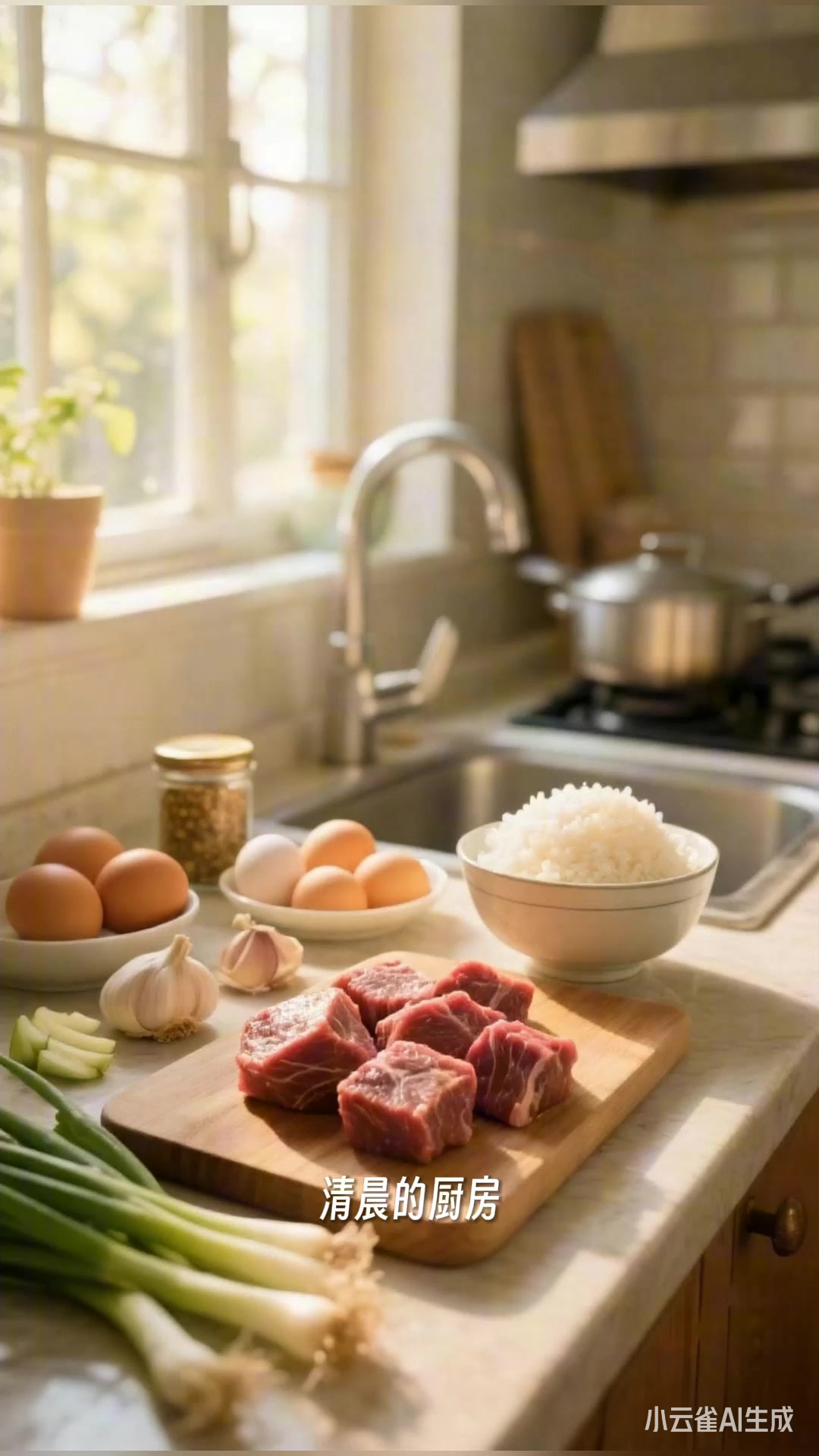 牛肉蛋炒饭：从牛肉切丁到翻炒，嫩滑入味超好吃