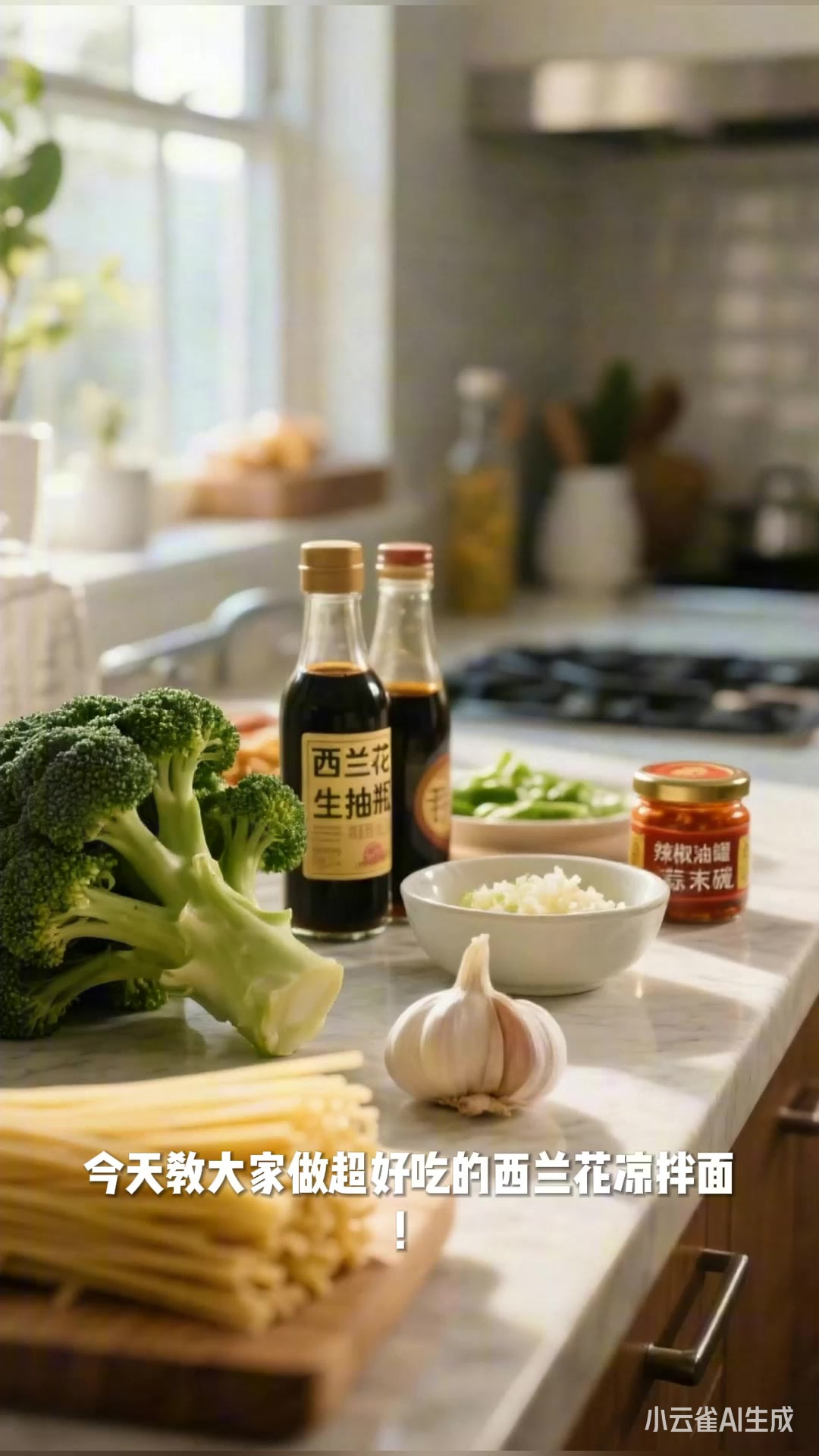西兰花凉拌面：从焯水到拌匀，营养美味超好吃