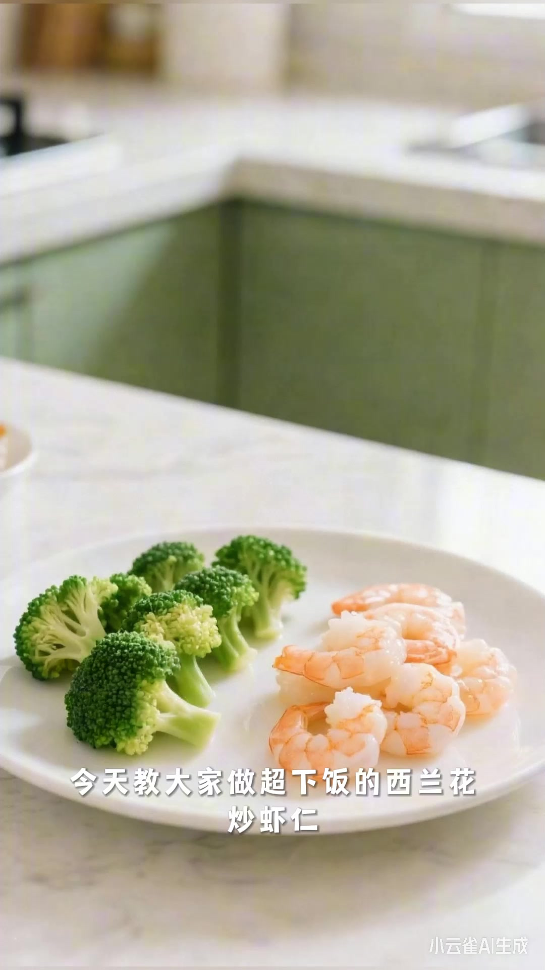 西兰花炒虾仁:从焯水断生到虾仁翻炒,营养美味超下饭