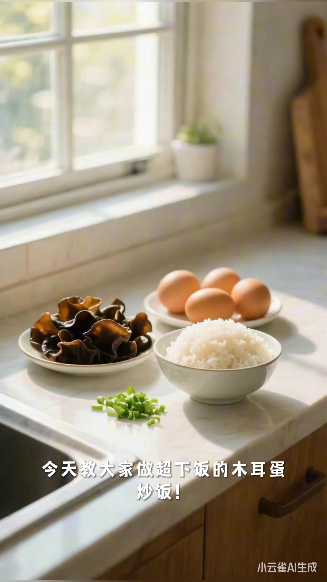 木耳蛋炒饭:从泡发到翻炒,爽脆可口超下饭