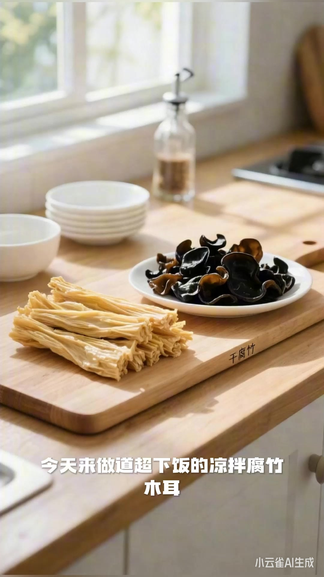凉拌腐竹木耳,黑白搭配,爽脆入味超下饭