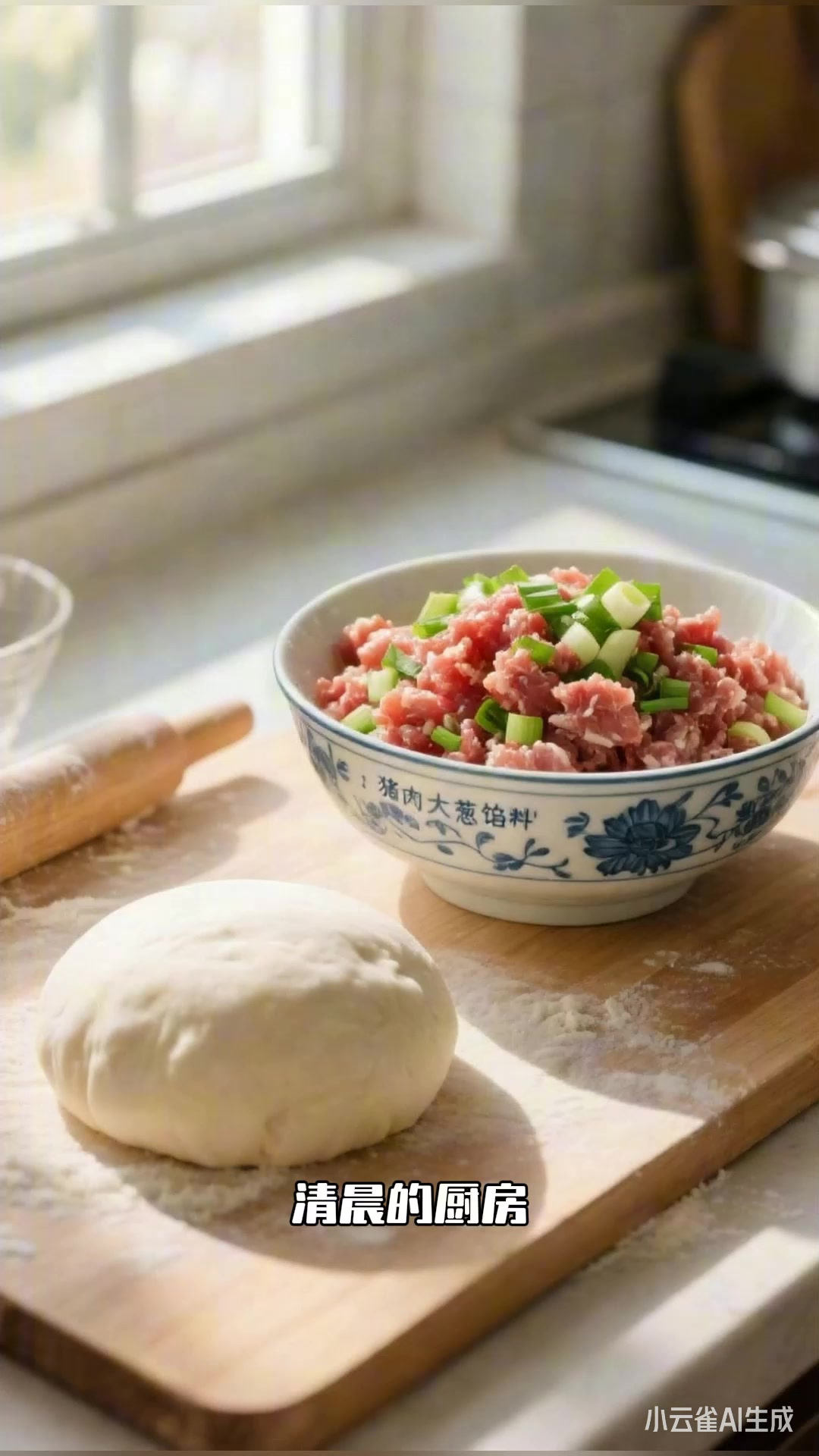 猪肉大葱包子，包子蒸制，鲜香多汁超好吃