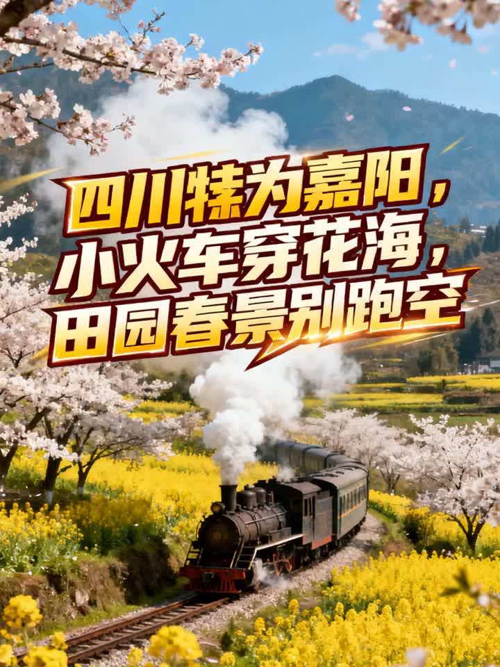 四川犍为嘉阳,小火车穿花海,田园春景别跑空