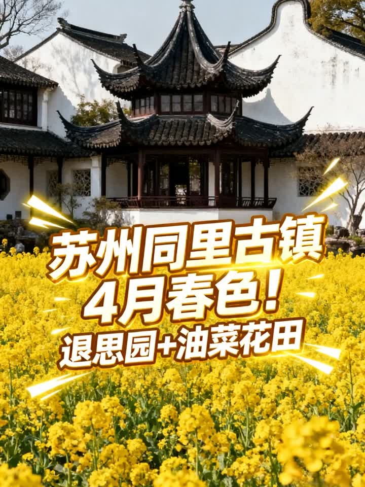 苏州同里古镇4月春色！退思园+油菜花田