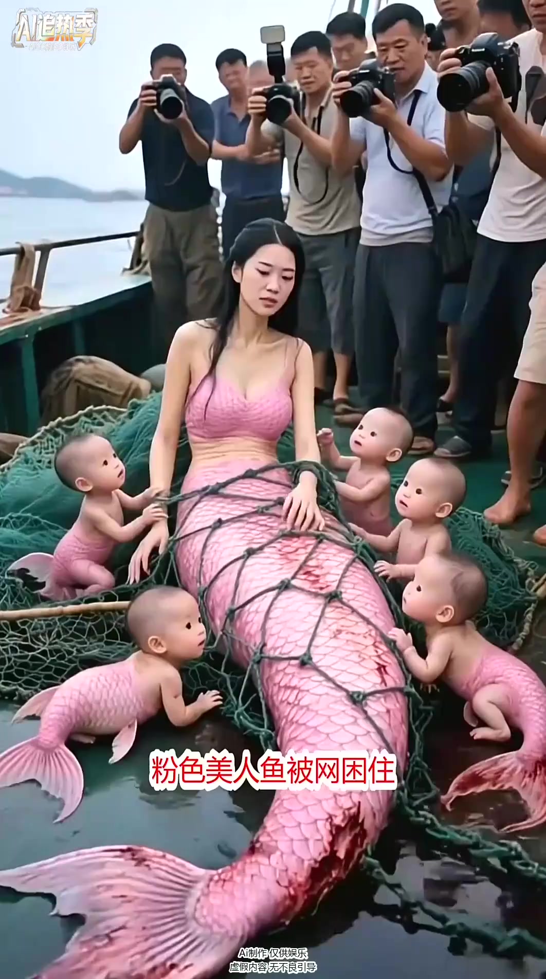 美人鱼现身!围观群众惊呆了!