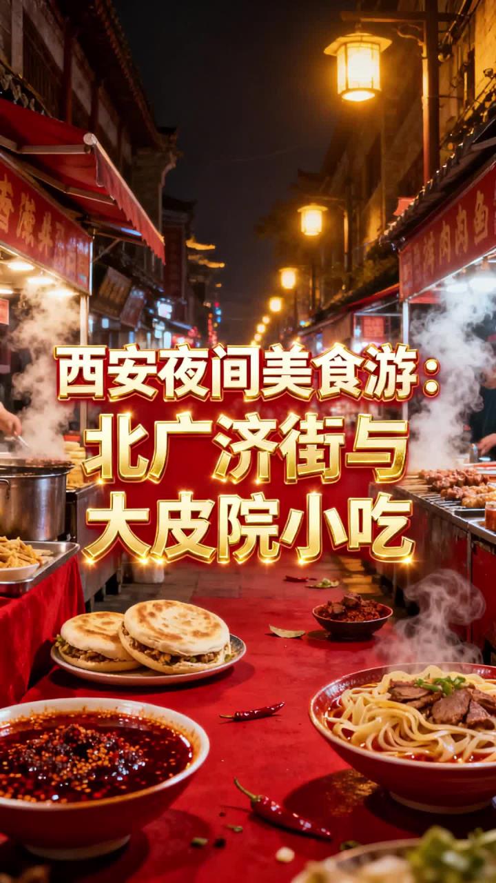 夜游北广济街与大皮院，打卡各类特色小吃，解锁西安深夜烟火味