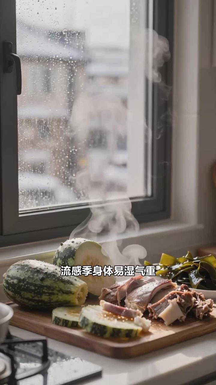流感食护，冬瓜海带老鸭汤，清热祛湿消水肿