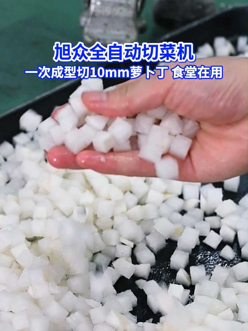 一次成型切10mm萝卜丁,食堂在用旭众全自动切菜机