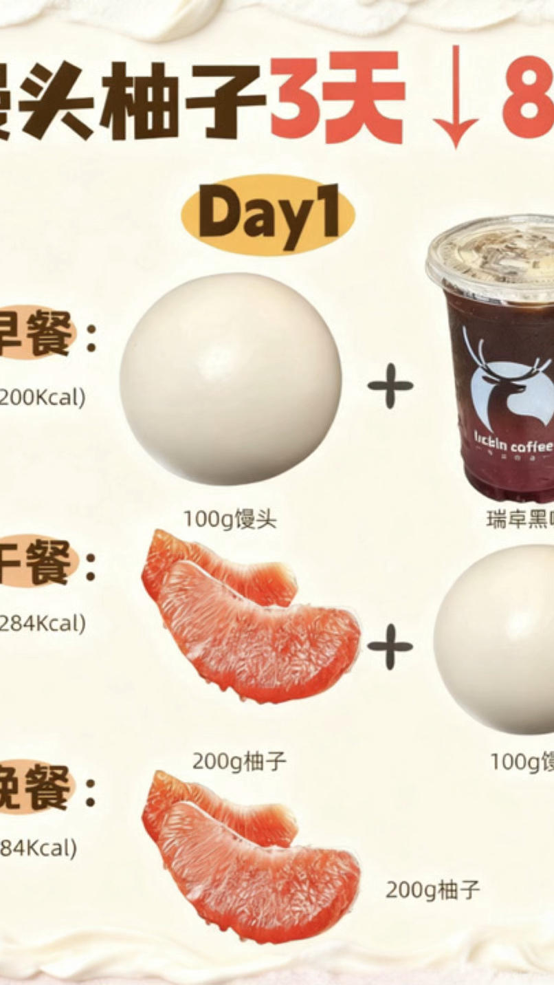 我发现一个3天狂掉8斤的减肥方法:馒头柚子减肥法!
