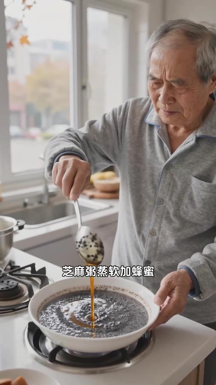 芝麻粥蒸软加蜂蜜，护发吃它，老人能让头发健康吗？