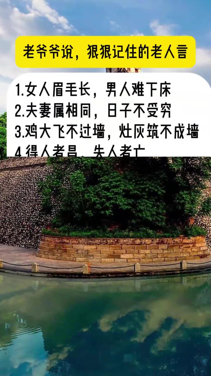 老爷爷说狠狠记住我的老人言