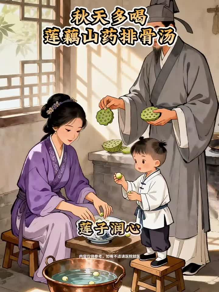 莲藕山药排骨汤，适合秋天的美食