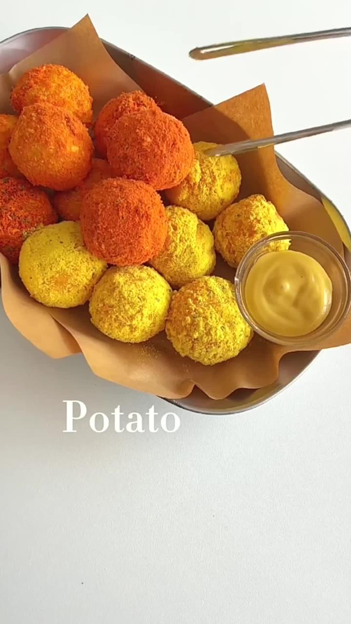 不用油炸的芝士土豆球,超长拉丝,外酥里糯