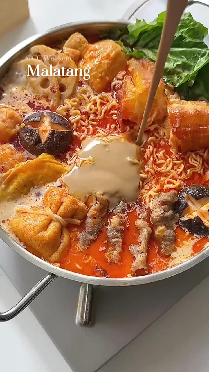 豪华版虾滑肥牛麻辣烫，麻酱浓郁香辣过瘾