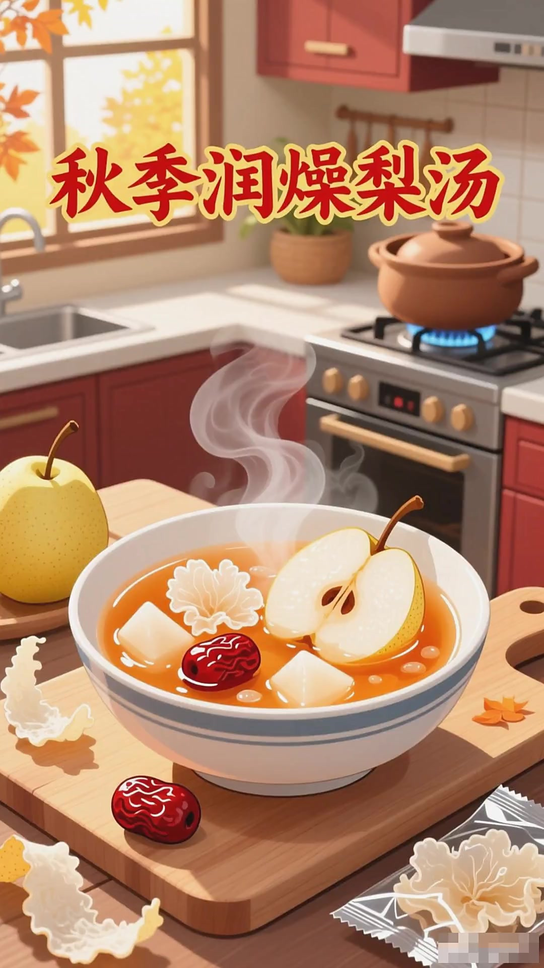 秋季喝梨汤,加银耳更滋润