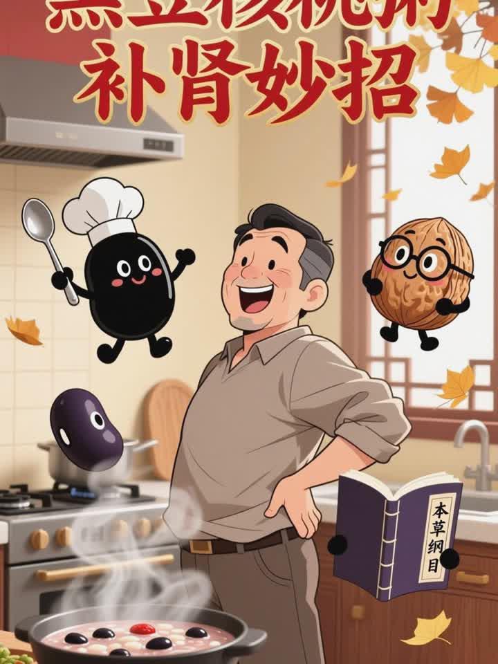 男性补肾吃黑豆核桃粥，补肾益精强体质