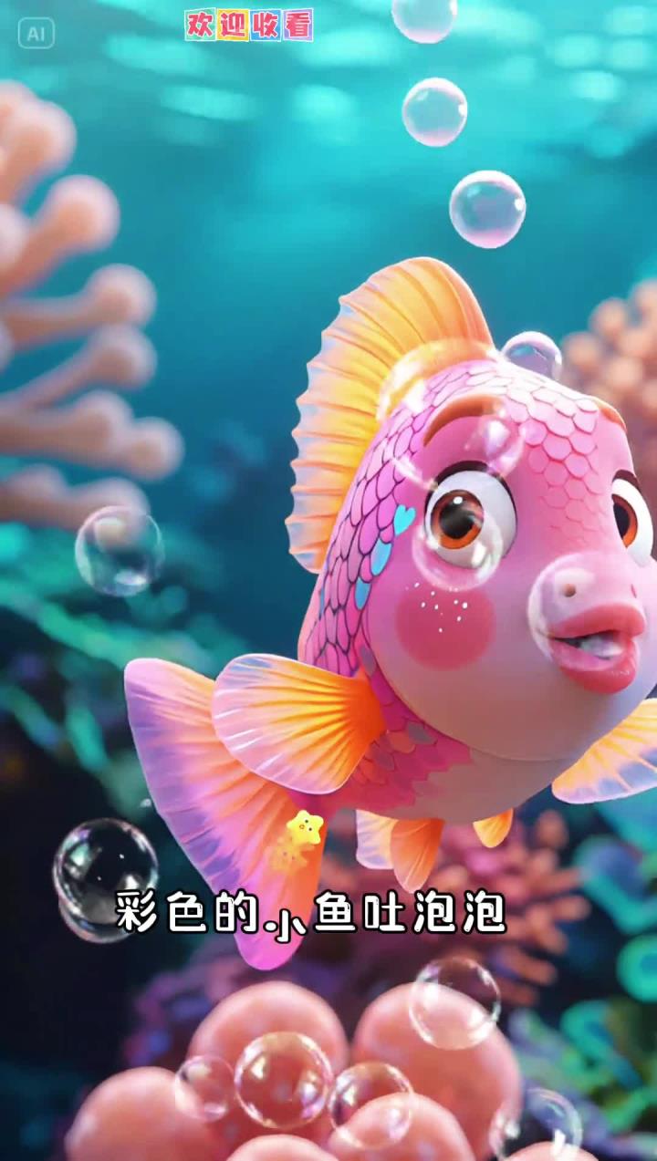 可爱的小鱼吐泡泡喽