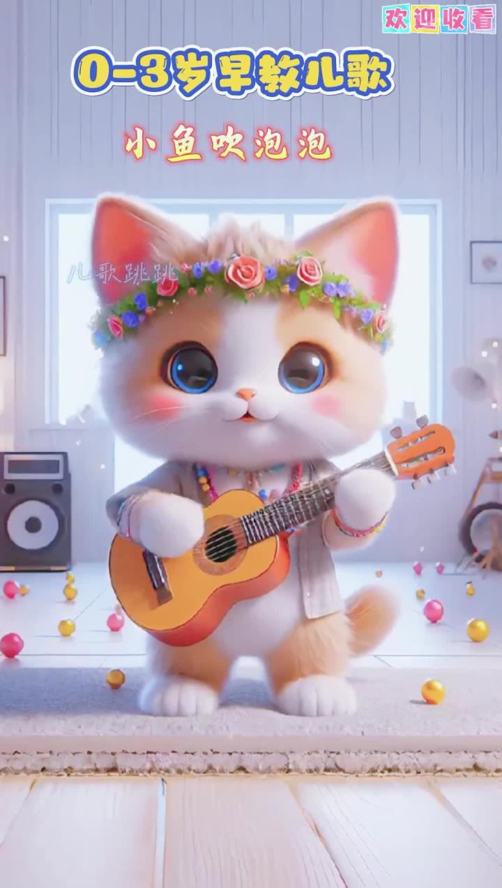 儿歌多多0-3岁儿歌大全 100首最火儿歌直播《小鱼吹泡泡》早教益智儿歌动画