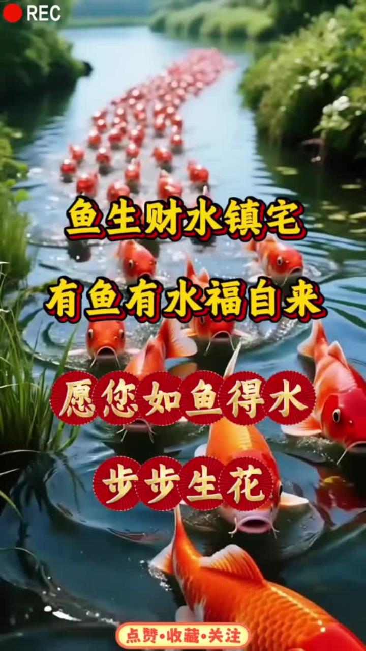 鱼生财水镇宅有鱼有水福自来愿您如鱼得水