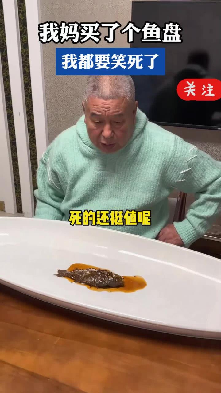 我妈买了个鱼盘，我都要笑死了