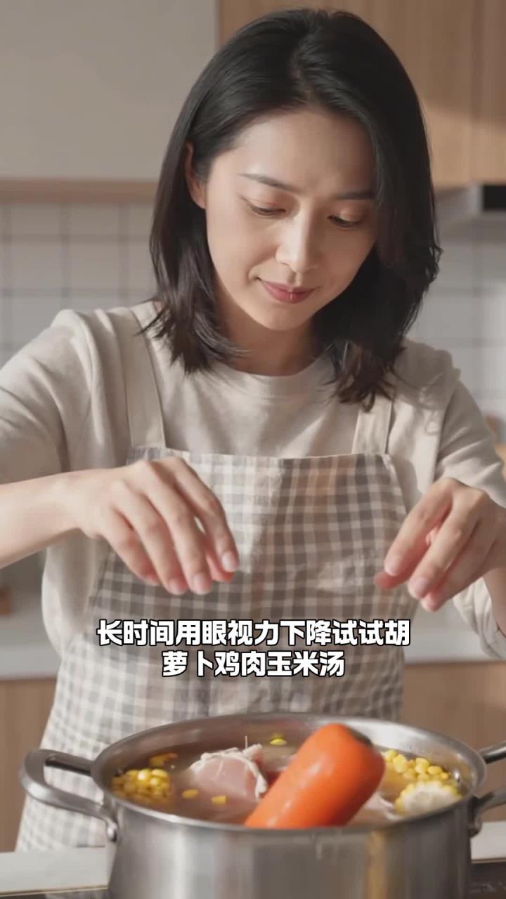 胡萝卜 + 鸡肉 + 玉米,煲汤清甜,补充营养护视力