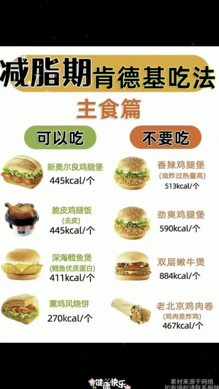 健康吃肯德基|低卡点餐全攻略