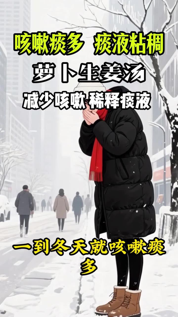 一到冬天就咳嗽痰多,痰液还特别粘稠,快试试萝卜生姜汤