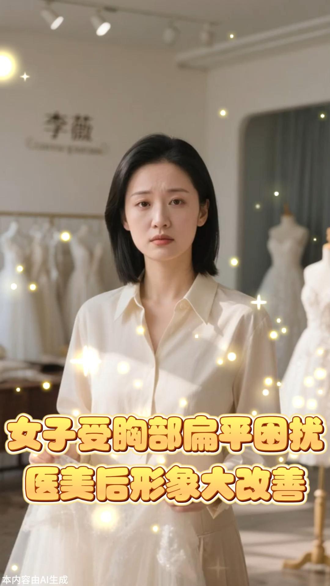 胸部扁平女子遇职业困扰,术后自信展示婚纱获认可