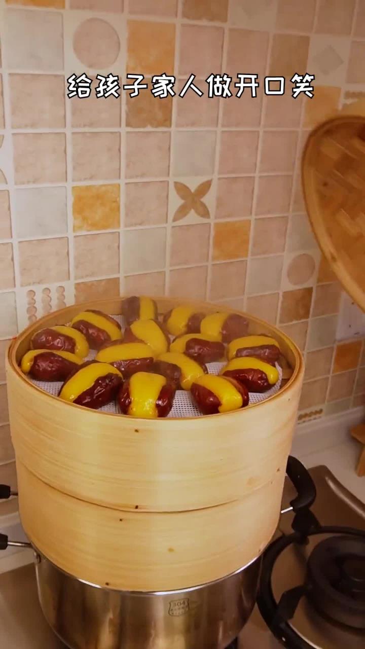 婆婆过年做的开口笑—枣糕太妙了，不加一点糖，好吃易消化，枣香甜丝丝糯叽叽，你想