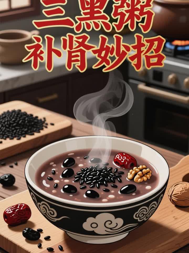 男性补肾：多吃黑豆 + 黑米 + 黑芝麻三黑粥