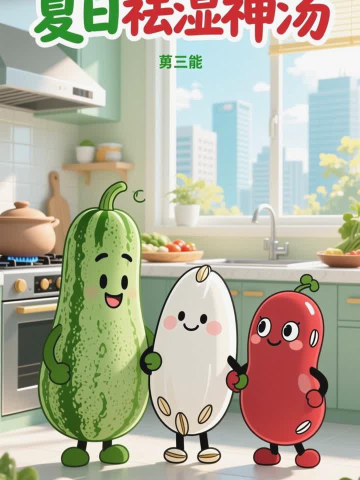 脾胃湿热:冬瓜 + 薏米 + 赤小豆,煲汤祛湿