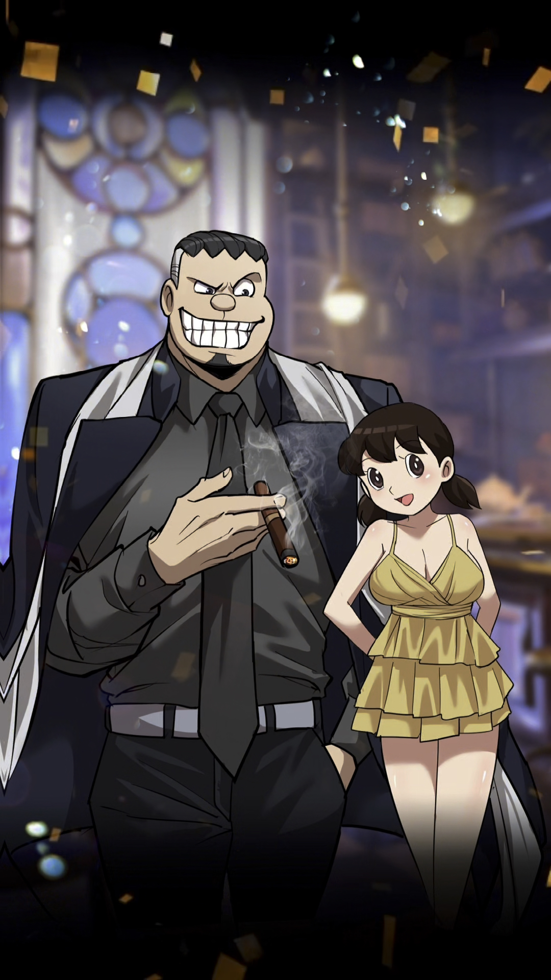 头像设计之建材王总与不吃香菜#敬辰画#胖虎#静香