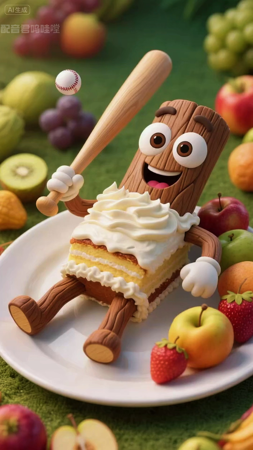 我是木棍蛋糕人，不要吃我，呜呜呜#脑洞大开 #治愈美食 #解压