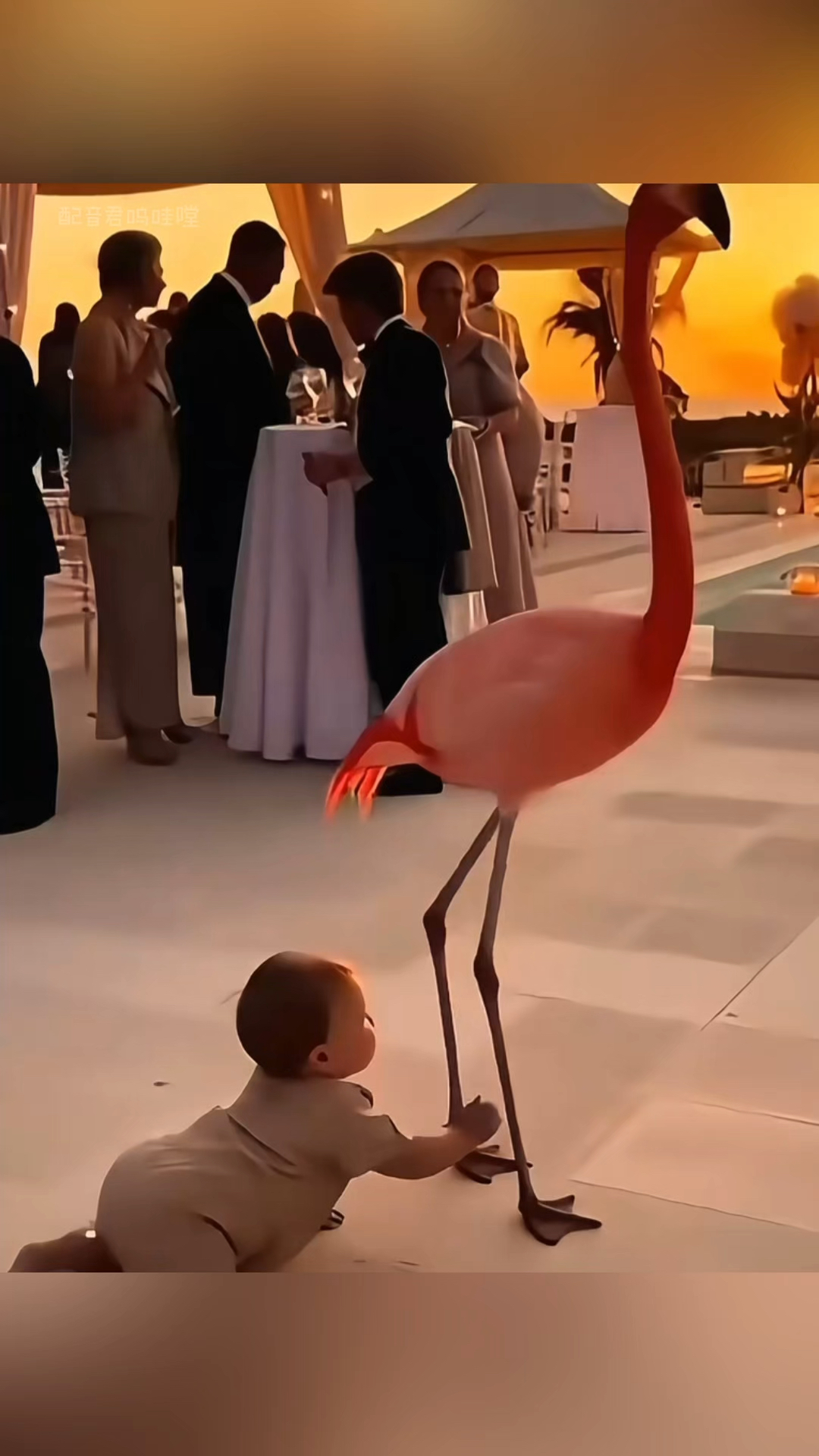 可爱的宝宝居然被飞鸟带走了,幸亏妈妈救他#超级搞笑 #搞笑