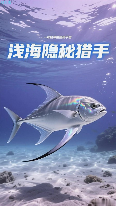 刀片鱼游浅海，身体展如浅海的刀片
