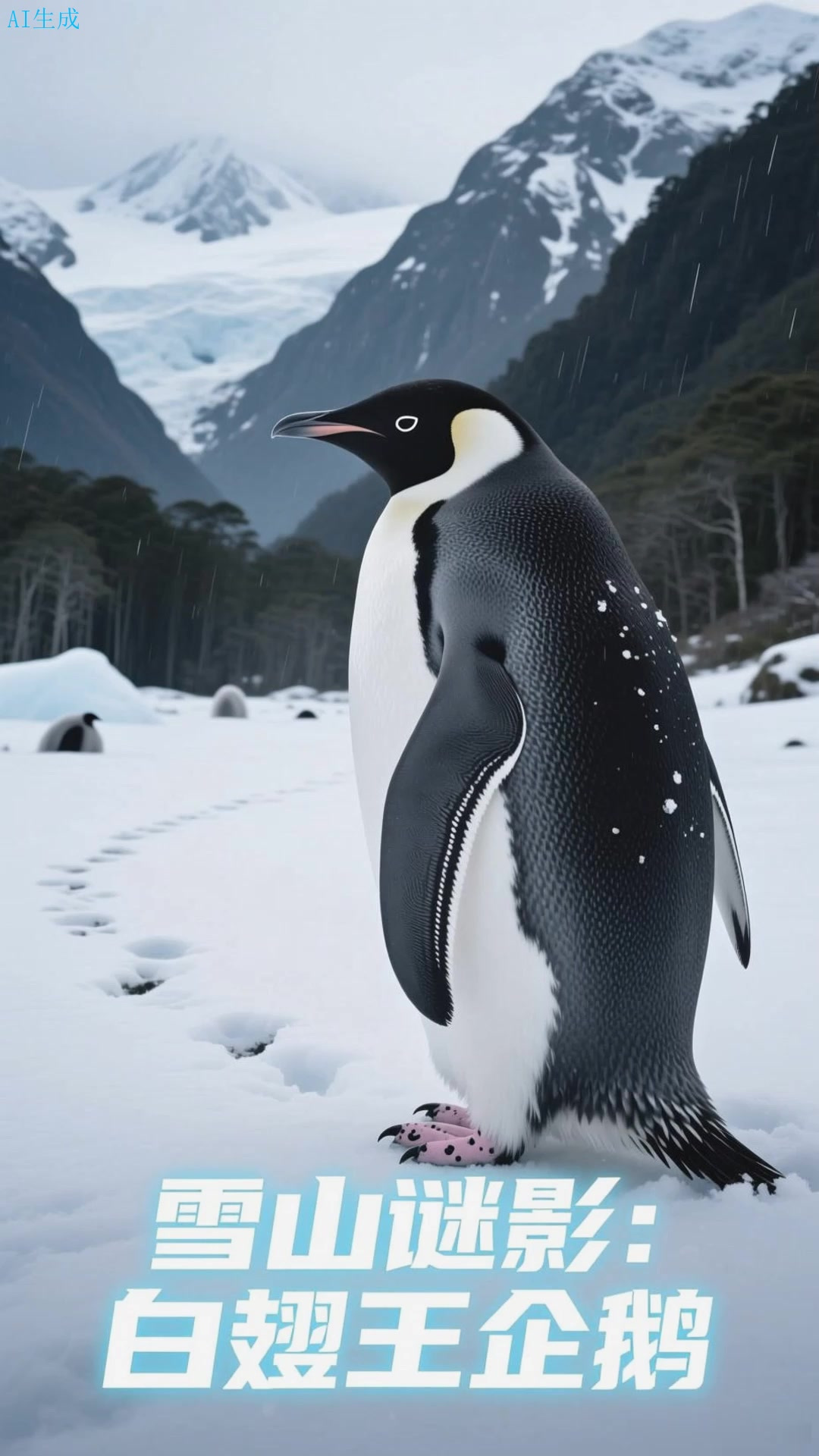 白翅王企鹅,雪山隐士,在新西兰峡湾的高山雨林中繁殖