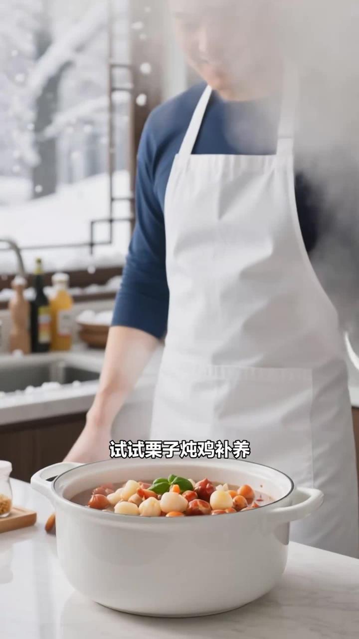 冬季吃栗子炖鸡,健康养生补脾胃～