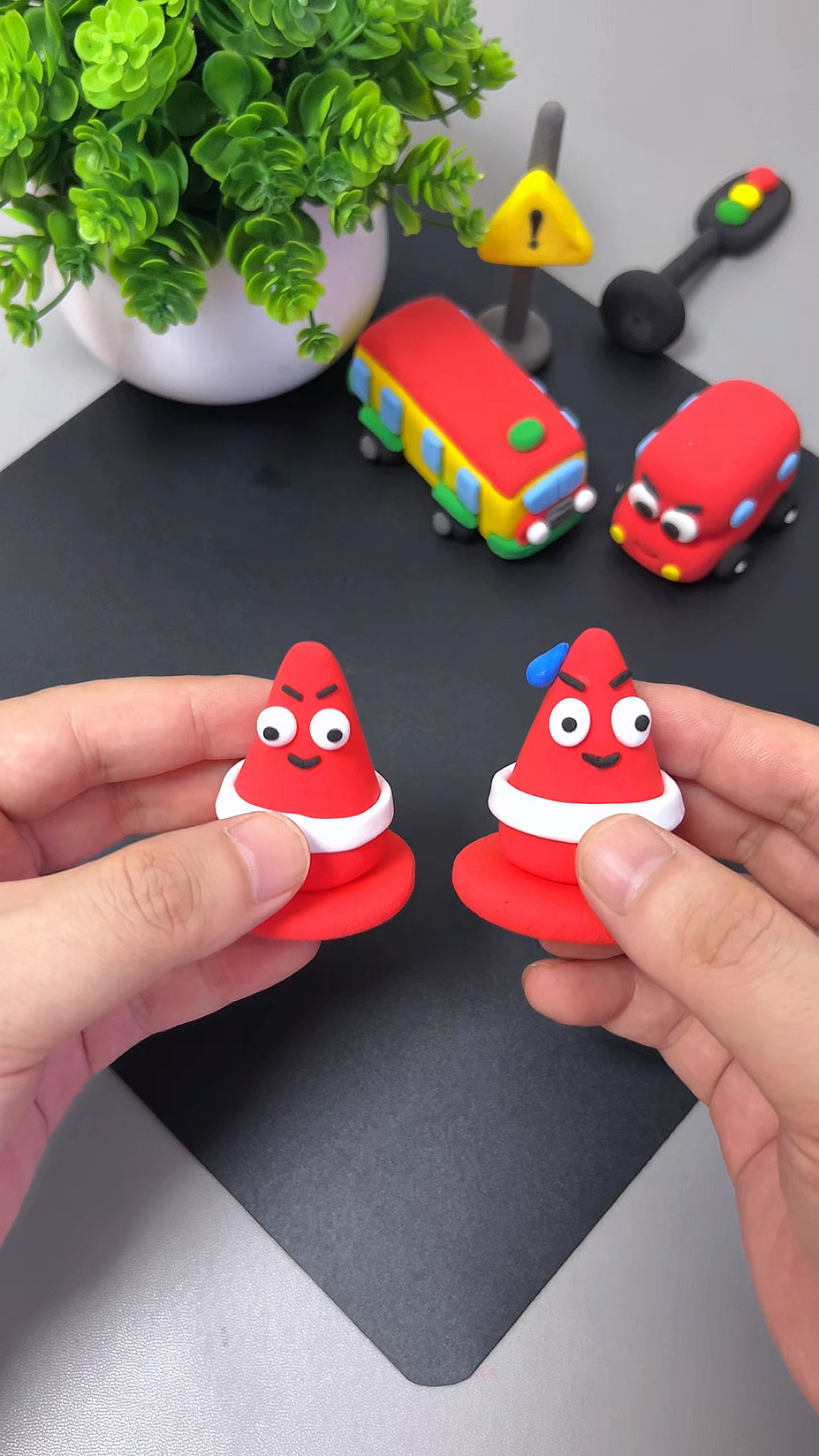用粘土做派大星路锥,简单又有趣,快一起来试试吧!#亲子手工