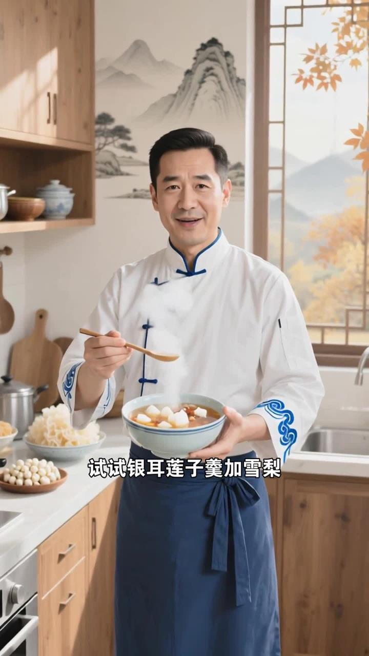 银耳莲子羹加雪梨,润燥止咳新搭配