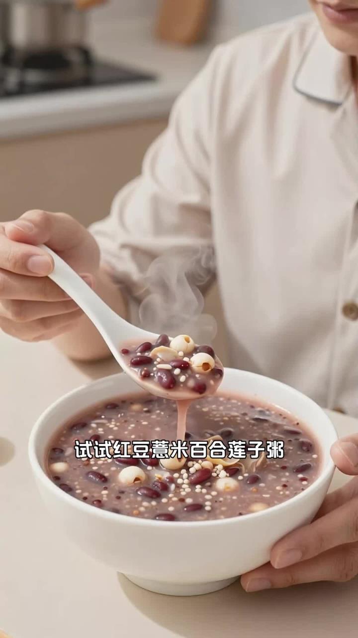 红豆薏米百合莲子粥熬稠，祛湿吃它，上班族能安神又祛湿吗？