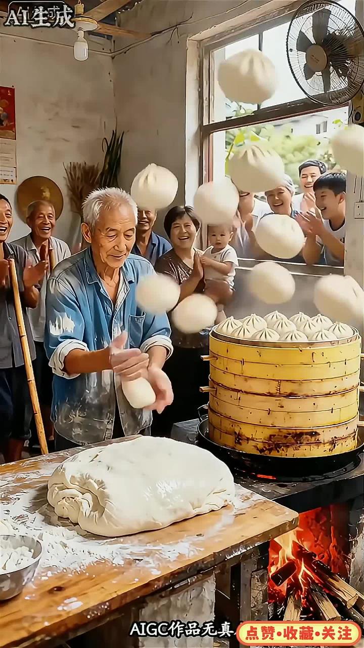 看我爷花式包包子